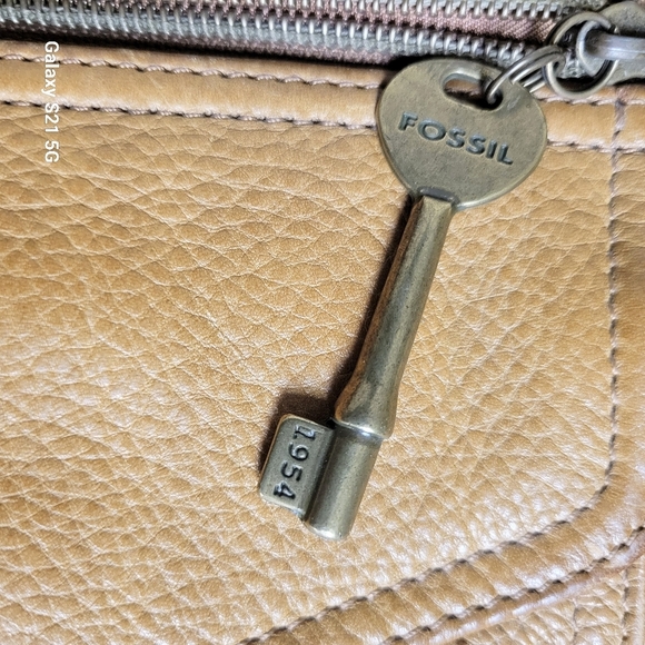 Vintage Fossil “1954” Genuine Brown Leather Crossbody Bag 75082 Y2K - Picture 4 of 12